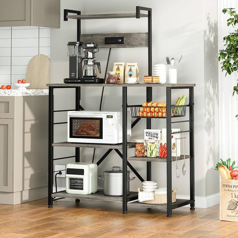 Futzca Kitchen Bakers Rack, Microwave Stand, Coffee Bar