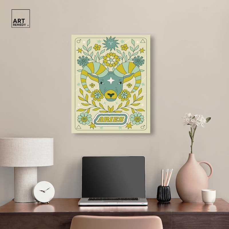 Aries Stars Card Canvas by Art Remedy, Gallery Wrapped