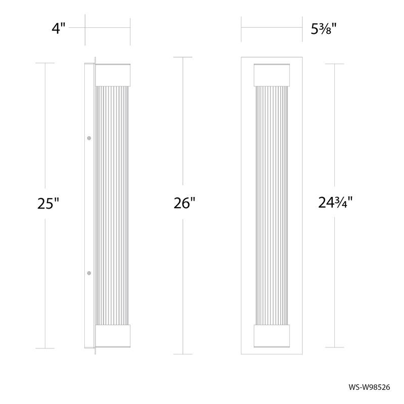 Chyzel 18in LED Outdoor Wall Light Selectable CCT 2700-3000-3500-4000K set to 2700K in Black