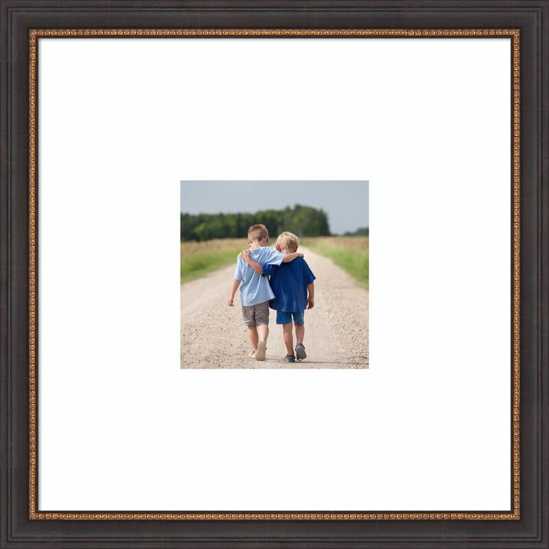 Ashton Black Framed Picture Frame, Photo Frame - 20x20 Matted White 8x8