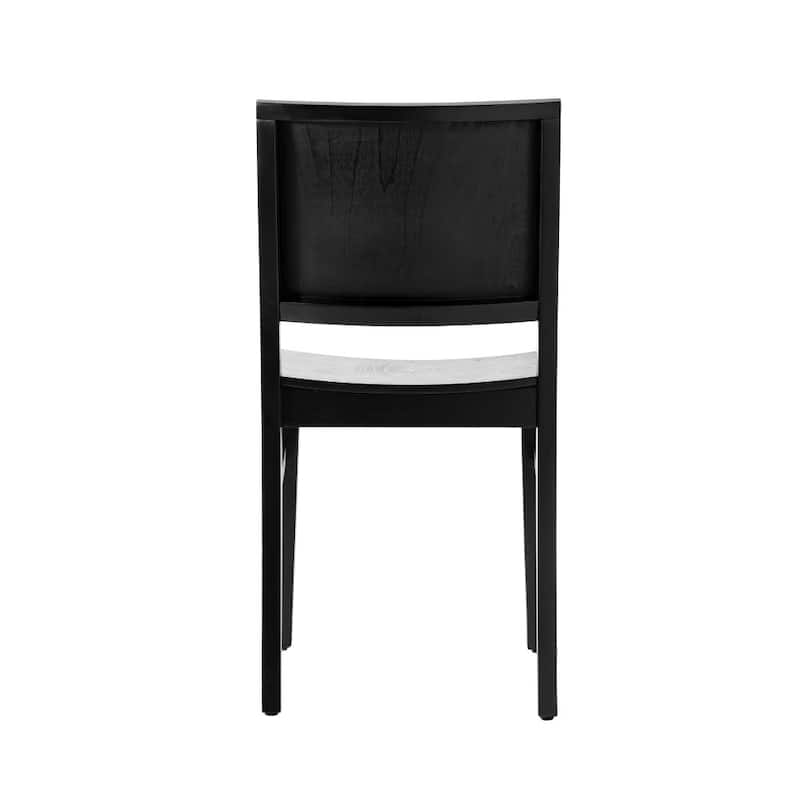 2 Pack Commercial Solid Wood Dining Chair with Curved Backrest - 17.75"W x 21.25"D x 33.5"H