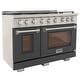 preview thumbnail 36 of 63, Professional 48 in. 6.7 cu. ft. Double Oven Natural Gas Range with 25K Power Burner, Convection Oven in Stainless Steel