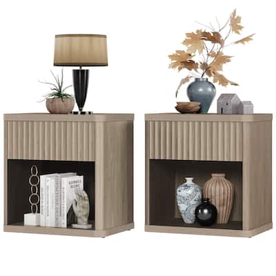 SICOTAS Nightstand with 1 Drawer and Open Storage