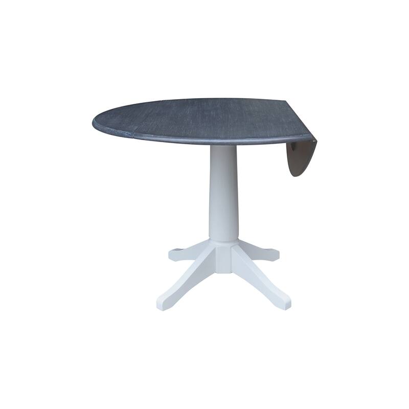 42 in. Round Top Dual Drop Leaf Pedestal Dining Table