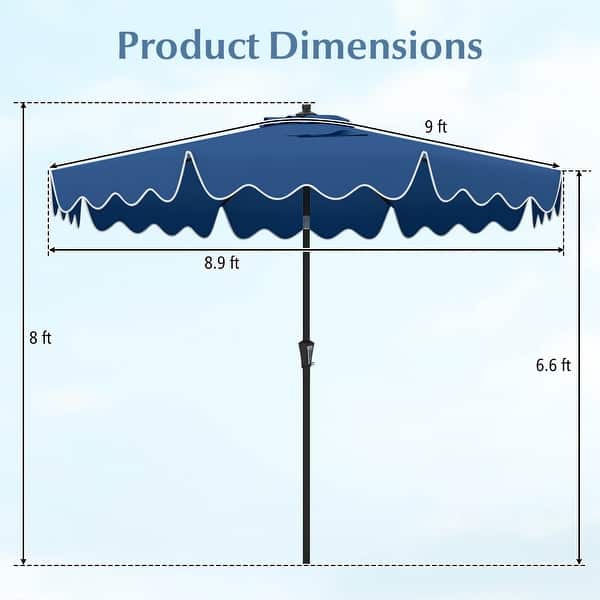 3 or 2 tiers patio umbrella PatioKingdom 9FT Outdoor Umbrella, Autotilt 54 table ABCCANOPY 9FT 3-Tier Patio Outdoor
