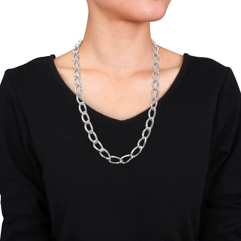 Miadora Sterling Silver Link Necklace