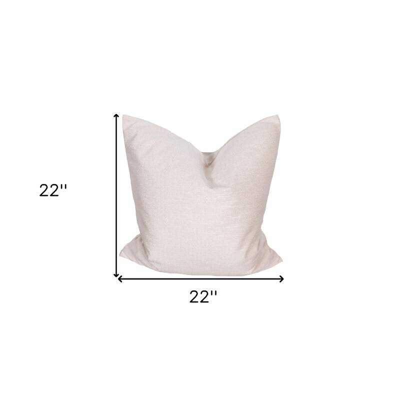 HomeRoots 22" X 22" Beige Polyester Zippered Pillow