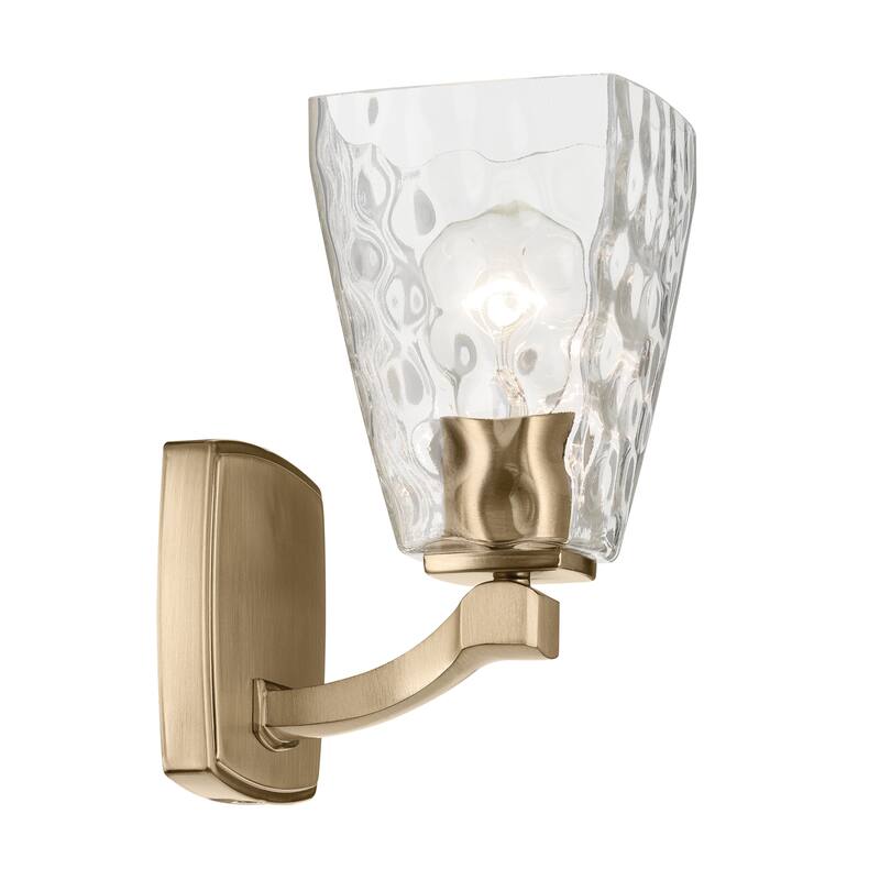 Kichler Lighting Marant 9.5" 1-Light Wall Sconce with Clear Water Glass in Champagne Bronze
