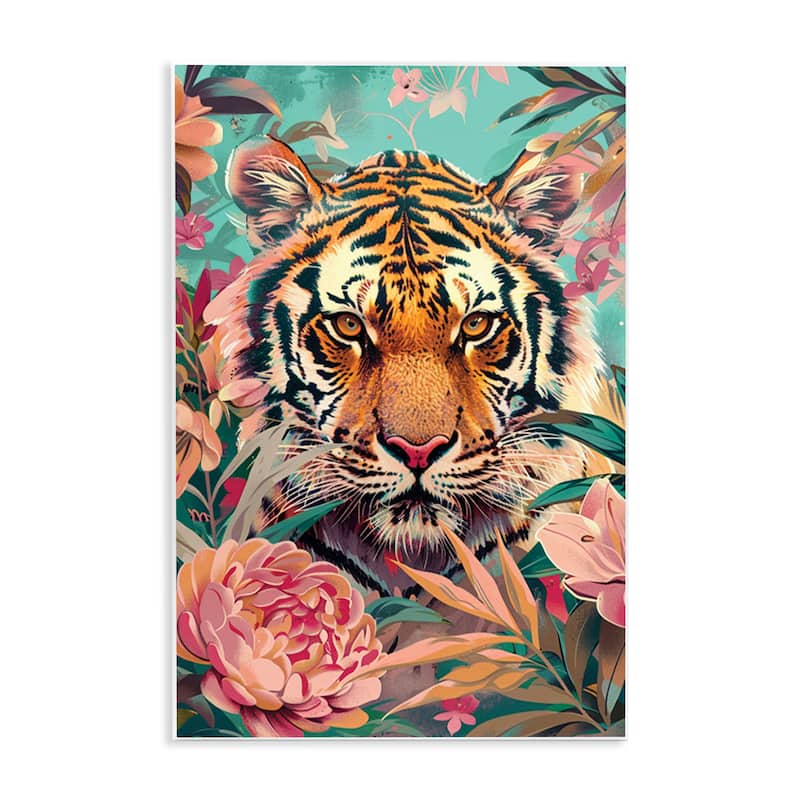 Stupell Fierce Tiger In Waiting Wall Plaque Art Design By LSR Design Studio - 10 x 15