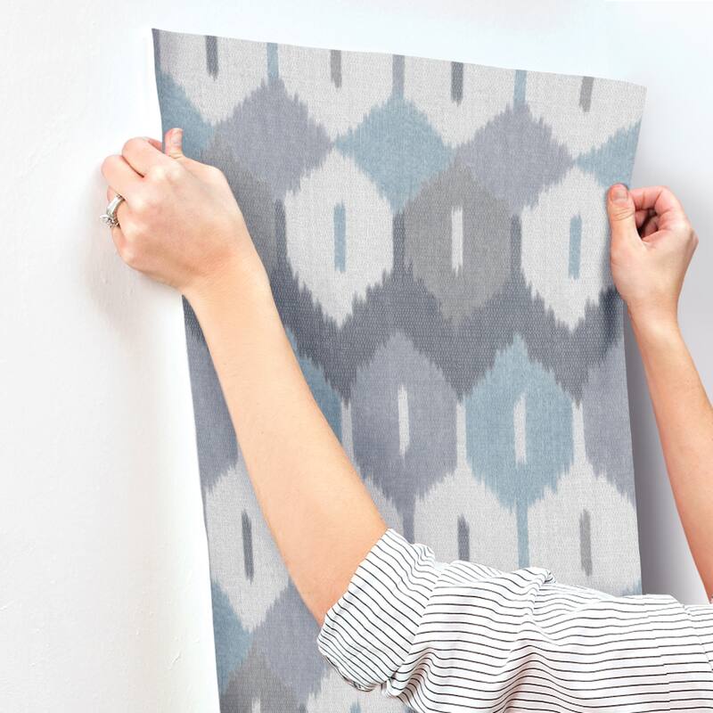 A-Street Prints Abilene Denim Ikat Wallpaper