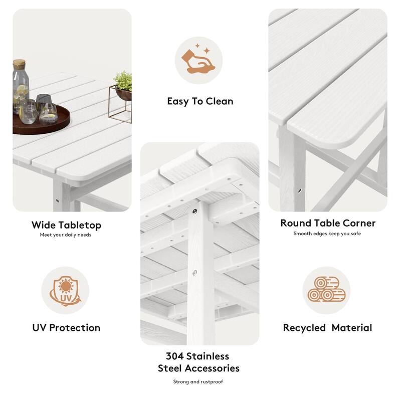 Plastic Tall adirondack Chair Set Of 5-Piece Patio Conversation Set