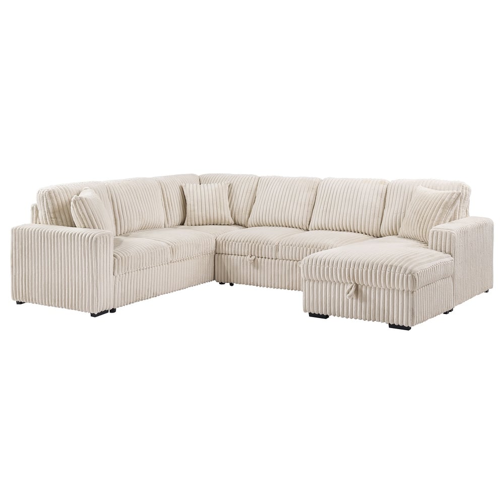 Devonshire Sleeper Sectional Sofa Storage Chaise - 122.00" x 96.75" x 39.25"