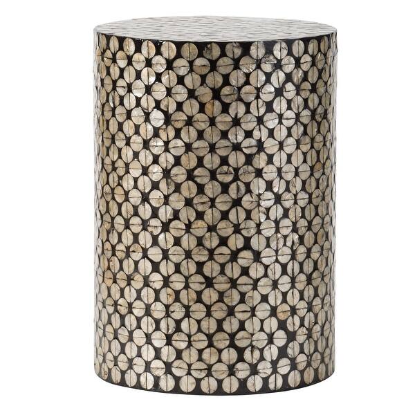 slide 2 of 3, A&B Home Vintage Glamour 20-inch Black Natural Shell Capiz Stool