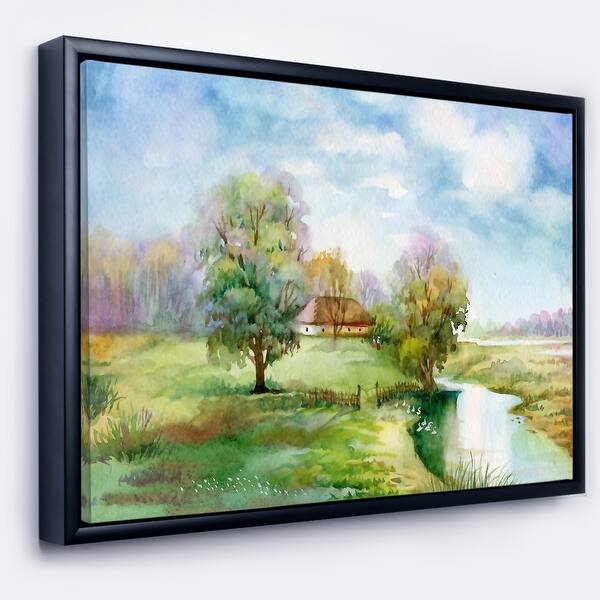 Shop Designart Village Life Landscape Art Print Framed Canvas