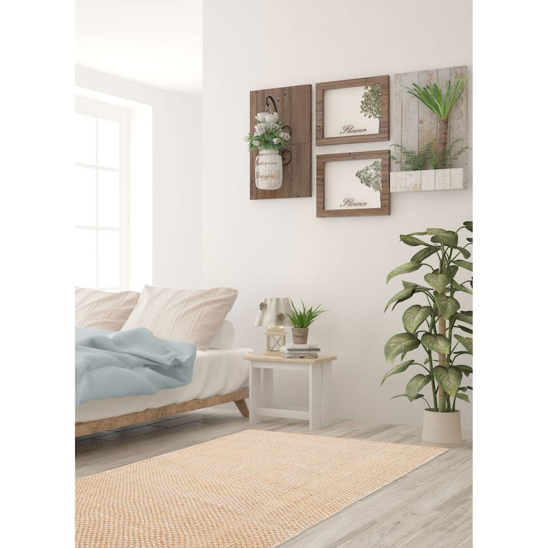 ECARPETGALLERY Flat-Weave Palas Denizli Light Khaki Jute Kilim - 5'0 x 8'3