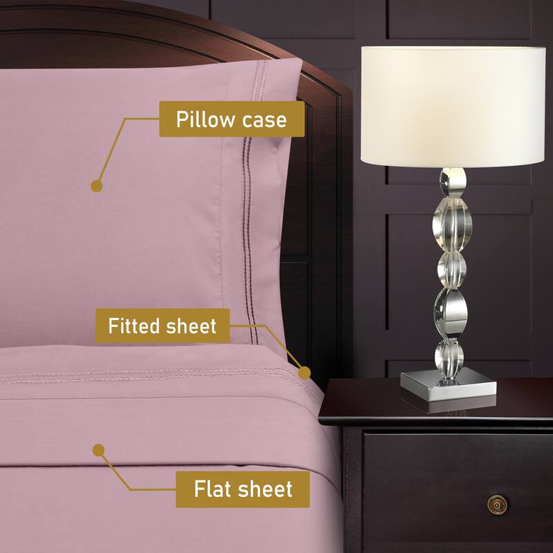 Superior Wrinkle Resistant Embroidered Microfiber Bed Sheet Set