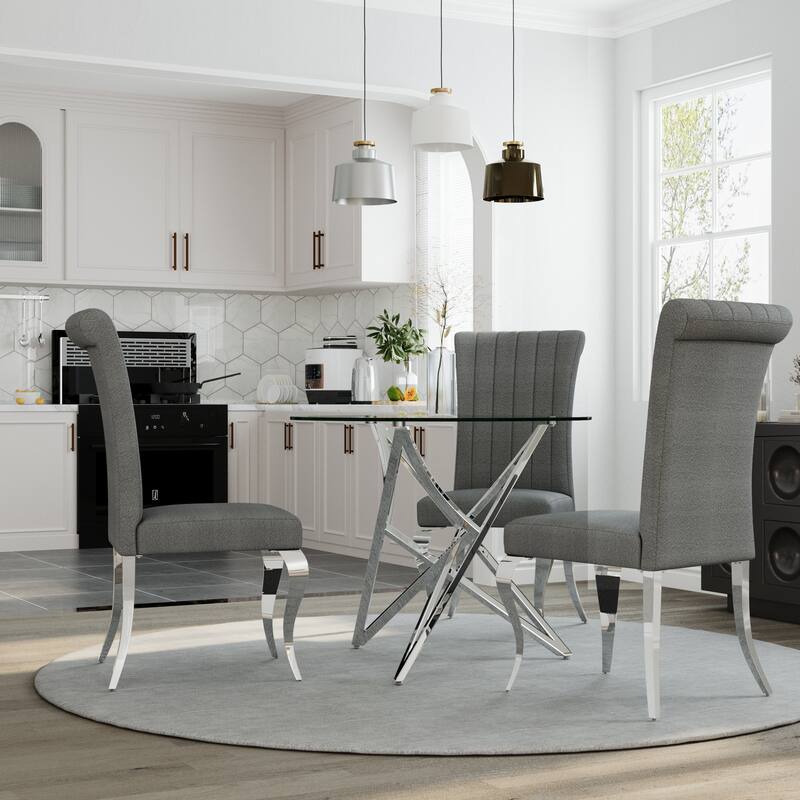 36 inch Clear Glass Round Dining Table