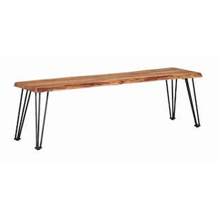 Sherman Natural Acacia and Gunmetal Dining Bench