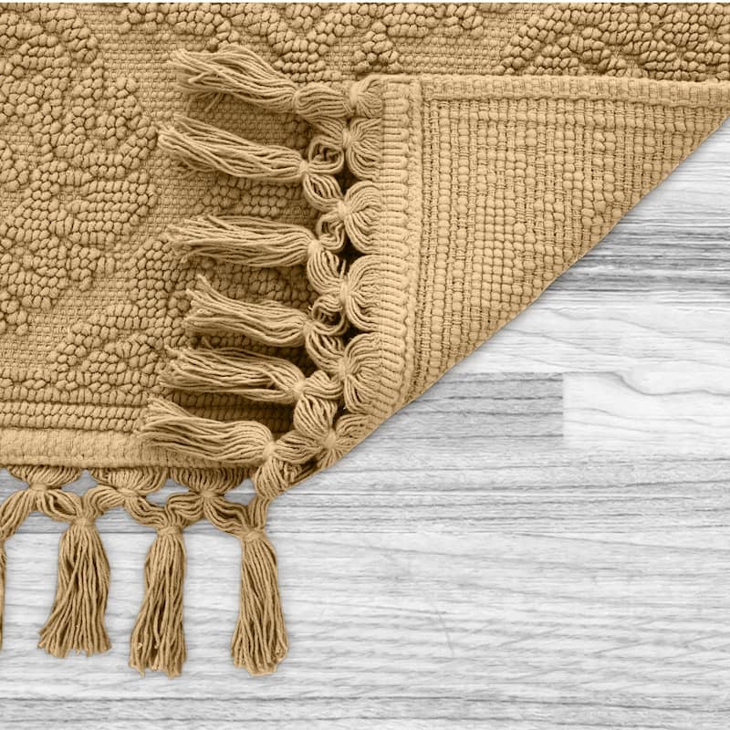 Jean Pierre Ricardo Cotton Fringe Bath Rug