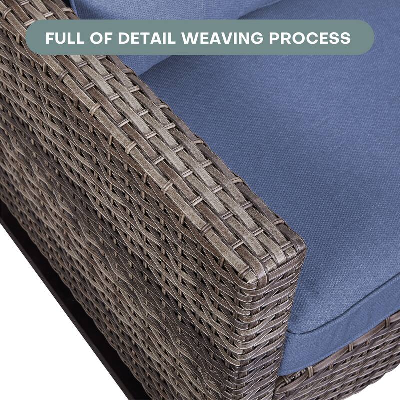 Gymojoy Wicker Swivel Glider Chair with 4 inch Olefin Cushions