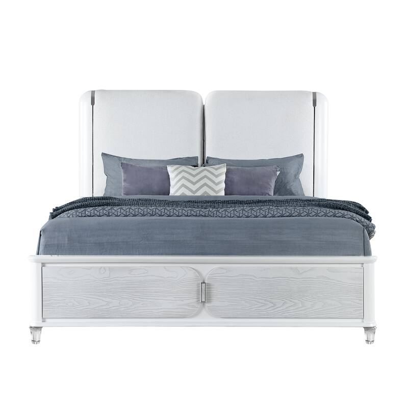 BRENDA GREY KING bed WITH LED LIGHT - Grey