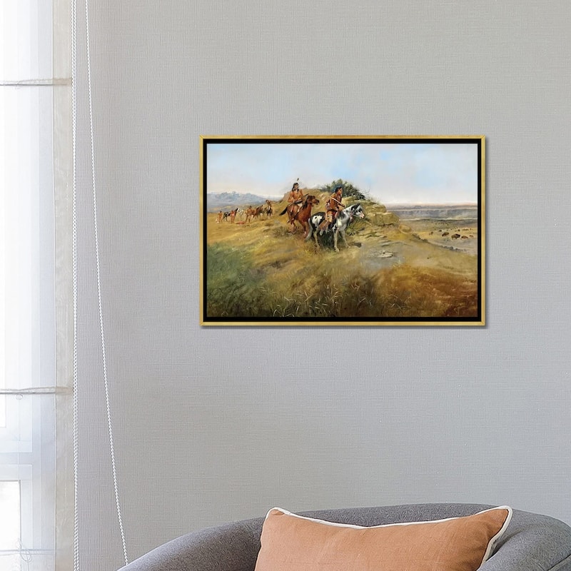 iCanvas "Buffalo Hunt, 1891" by Charles Marion Russell Framed Canvas Print