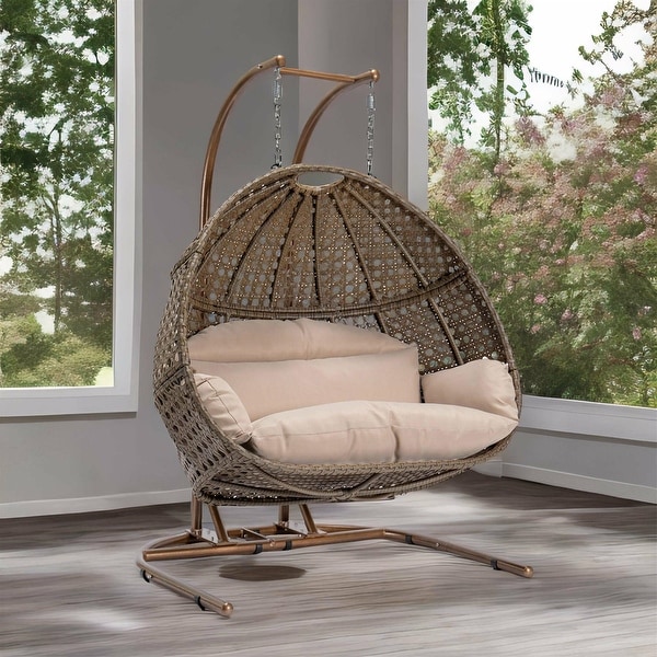 Double swing chair with stand outlet