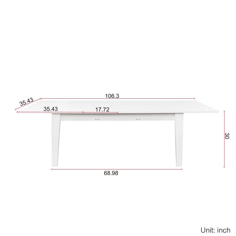 Wood Extendable Dining Table with Legs for Dining Room