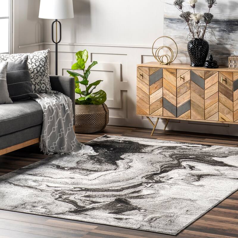 Nuloom Remona Modern Abstract Area Rug - 7'6" x 9'6" - Grey