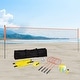 preview thumbnail 2 of 9, Orange Outdoor Portable Badminton Net with Height Adjustable Steel Poles and Carrying Bag