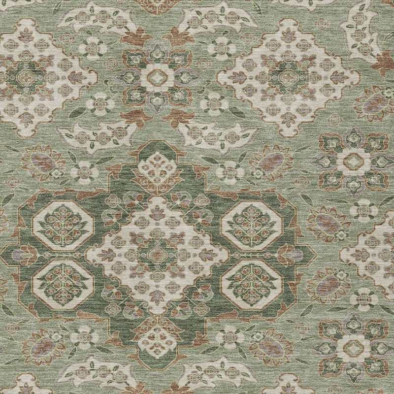 HomeRoots Medallion Traditional Rectangle Outdoor Rug