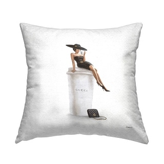 Fashion Female Pose Art Print - 16x20 Inch Framed Wall Art, Grey Wood Grain Frame - View #4