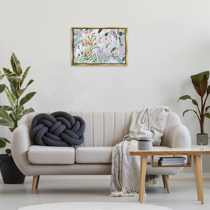 Stupell Elegant Garden Flowers Framed Floater Canvas Wall Art Design By Meredith Howse