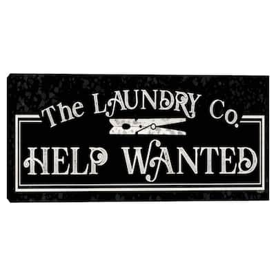 Laundry Room Humor Panel Black II Help Wanted Canvas Art Print