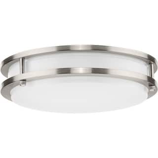 Abide Collection 5-CCT Integrated LED Brushed Nickel Contemporary 10.24" Small Flush Mount Light - 10.24 in x 10.24 in x 2.82 in