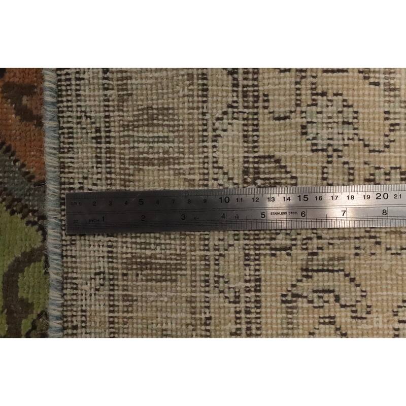 Hand Knotted Oriental 100% Wool Carpet Traditional Floral Oranges & Rust Tabriz Area Rug - 12' 7'' X 10' 1''