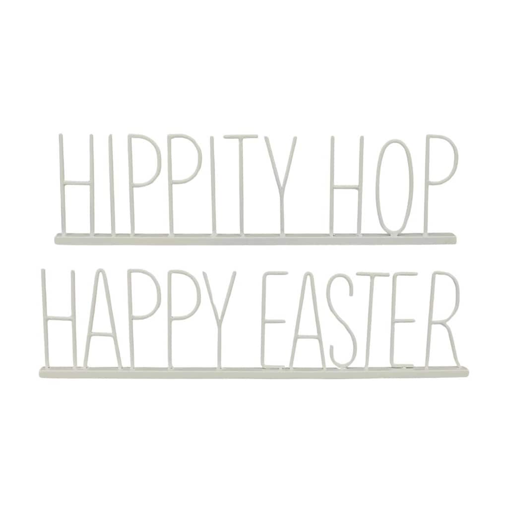Transpac Metal Easter Sign Set of 2 Home Decorations Easter