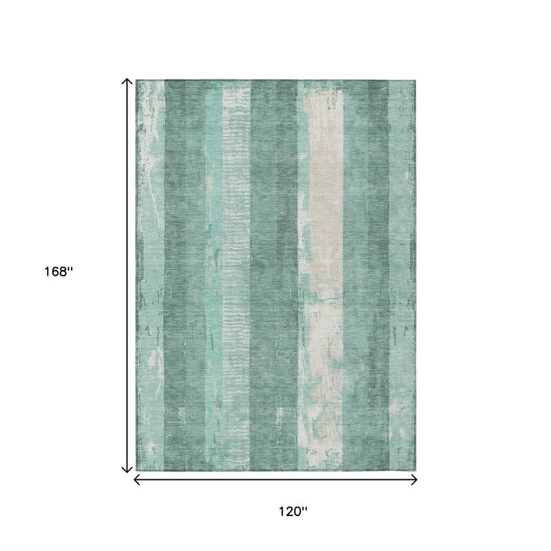 HomeRoots Striped Transitional Rectangle Outdoor Rug