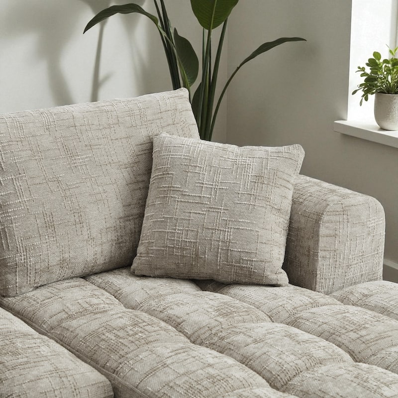 108" Oversized Chenille L-Shape Sectional Sofa Minimalist Tufted Comfy Sleeper Couch No Assembly Required for Home