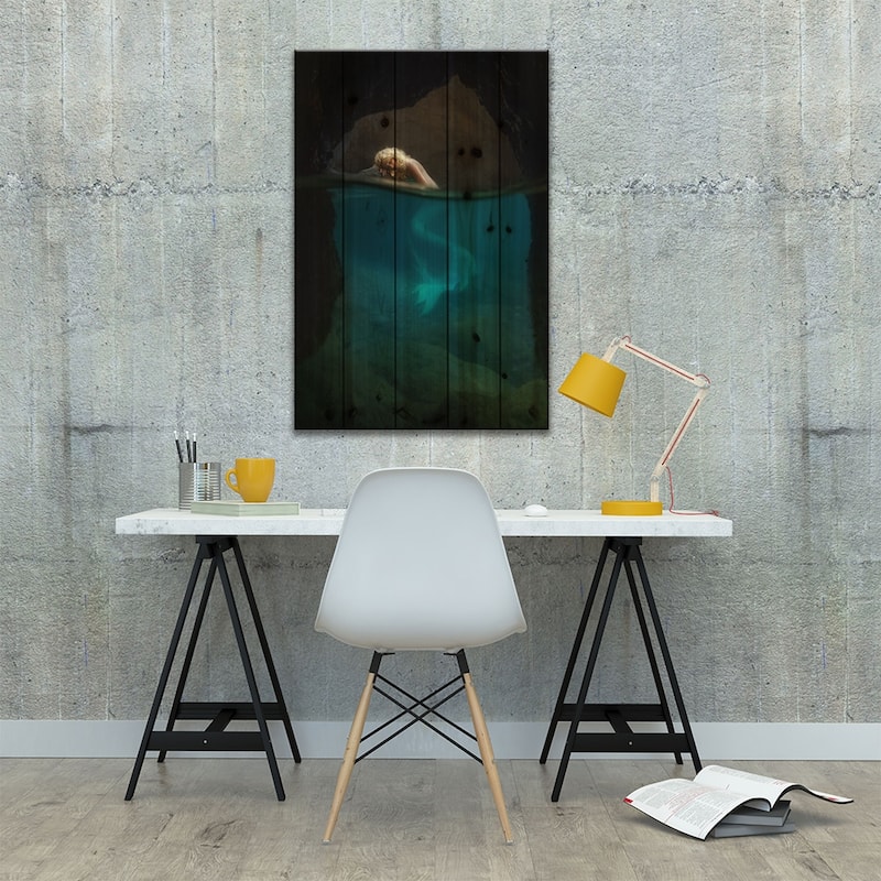 The Rest Of The Mermaid Print On Wood by Paolo Lazzarotti - Multi-Color