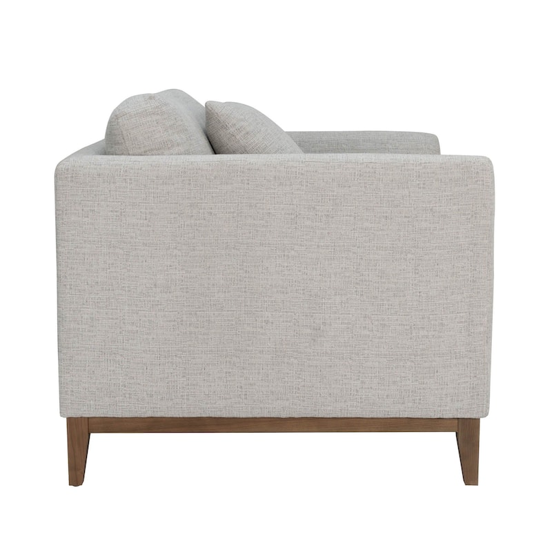 Plush Upholstered Club Chair, Woven Tweed Neutral