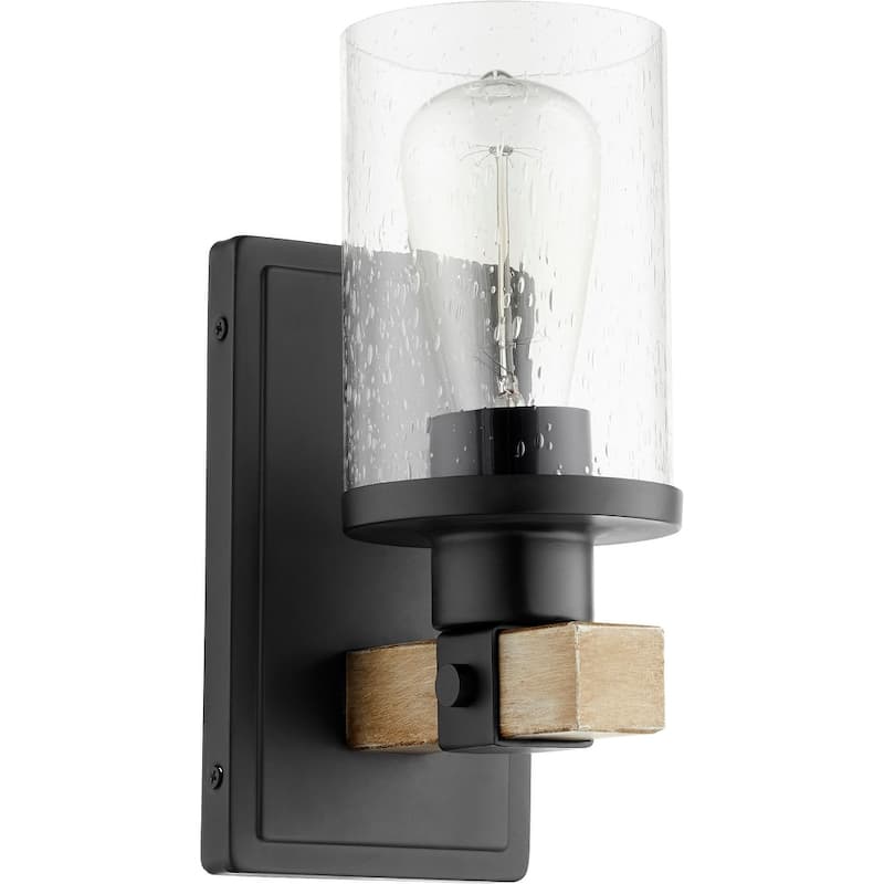 Quorum International Alpine 10" Tall Outdoor Wall Sconce - Noir / Driftwood