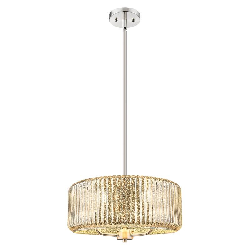 Innovations Lighting Downtown Urban - Windsor - 3 Light 16" Stem Hung Pendant - Mercury Shade/Brushed Satin Nickel