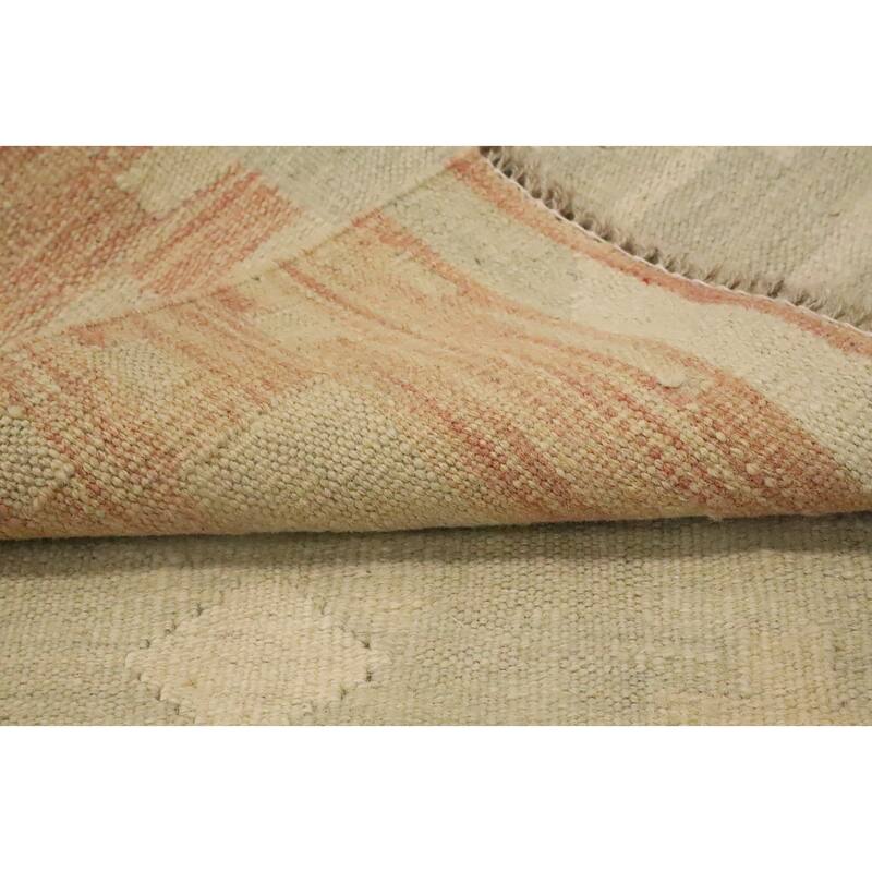 Hand Woven Oriental 100% Wool Carpet Southwestern Tribal Green Kilim Area Rug - 4' 10'' X 2' 10''