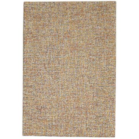 One of a Kind Hand-Tufted Modern 2' x 3' Solid Wool Brown Rug - 2' x 3'