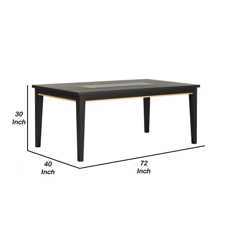 Yada Dining Table, Espresso Brown Rectangular 72 Inch Top - Espresso Brown, Clear