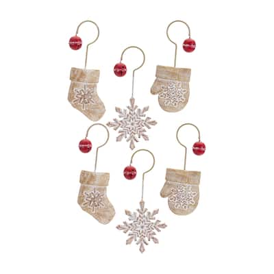 Stocking/Mitten/Snowflake Ornament (Set of 6)