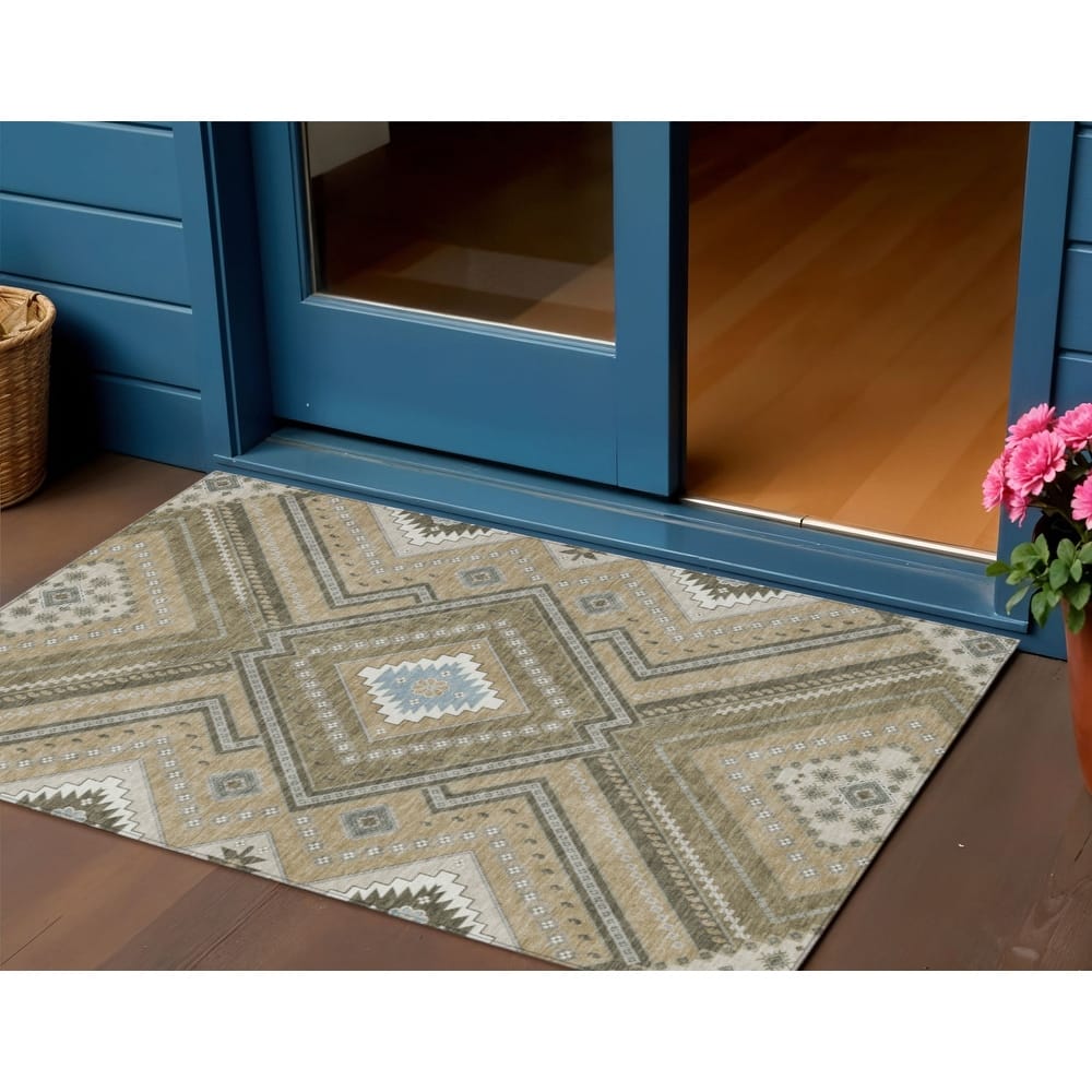 HomeRoots Tribal Transitional Rectangle Outdoor Rug