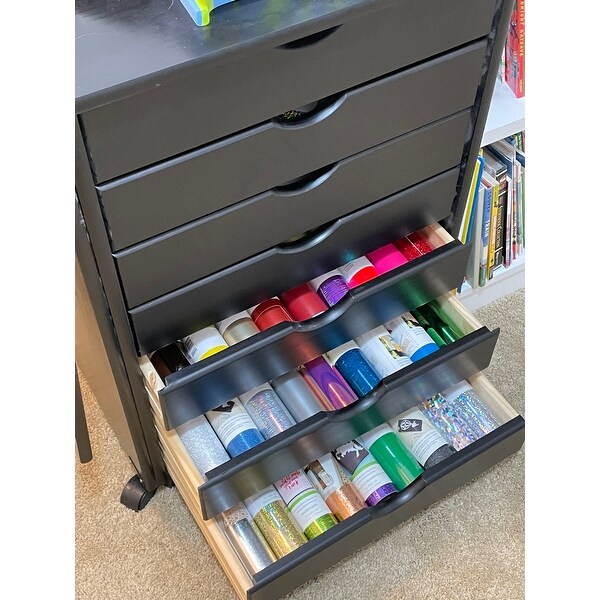 Adeptus solid wood 7 drawer gate leg roll cart desk deals