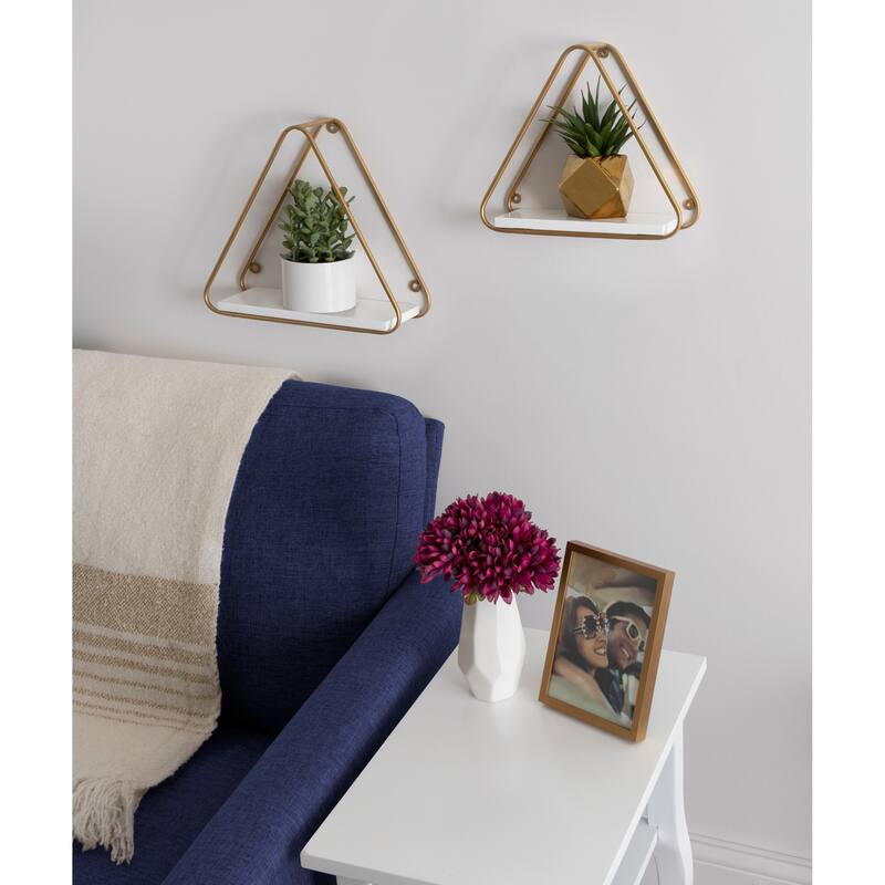 Kate and Laurel Tilde Triangle Accent Shelf Set - 2 Piece